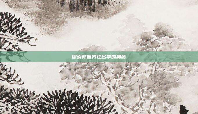 探索韩国男性名字的奥秘