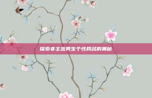 探索非主流男生个性网名的奥秘