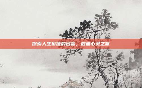 探索人生价值的名言,启迪心灵之旅