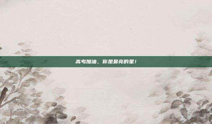 高考加油,你是最亮的星!