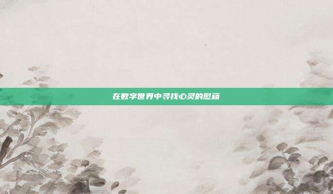 在数字世界中寻找心灵的慰藉