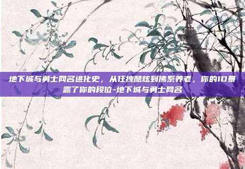 地下城与勇士网名进化史，从狂拽酷炫到佛系养老，你的ID暴露了你的段位-地下城与勇士网名