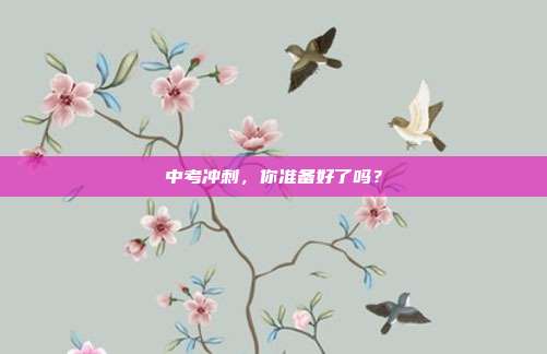 中考冲刺,你准备好了吗?