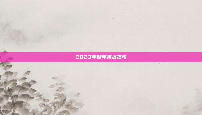2023年新年祝福短句