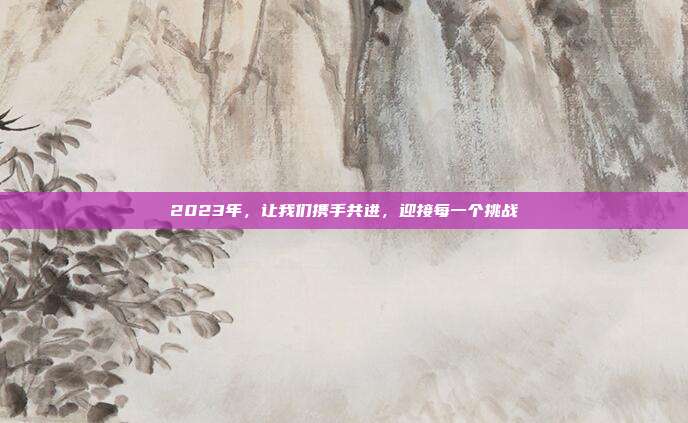 2023年,让我们携手共进,迎接每一个挑战
