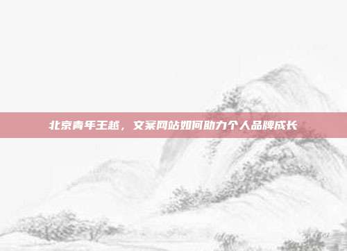 北京青年王越,文案网站如何助力个人品牌成长