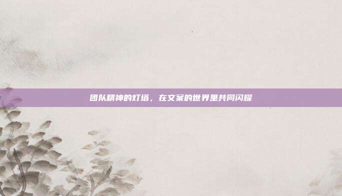 团队精神的灯塔,在文案的世界里共同闪耀