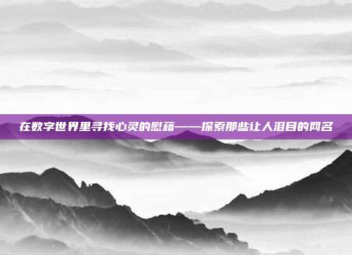 在数字世界里寻找心灵的慰藉——探索那些让人泪目的网名