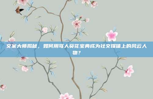 文案大师揭秘,如何用骂人葵花宝典成为社交媒体上的风云人物?