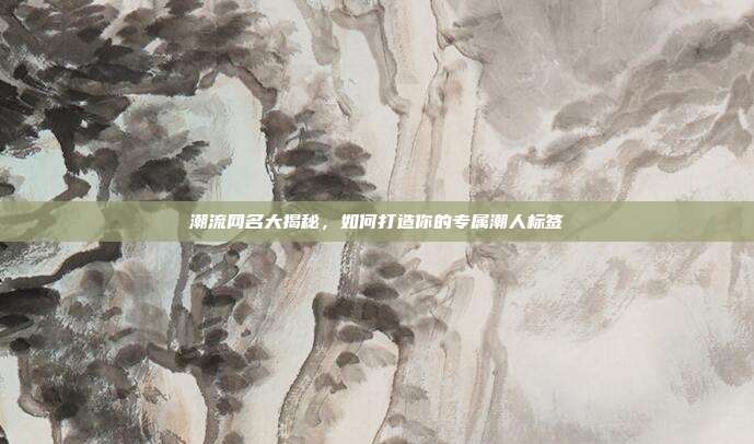 潮流网名大揭秘,如何打造你的专属潮人标签