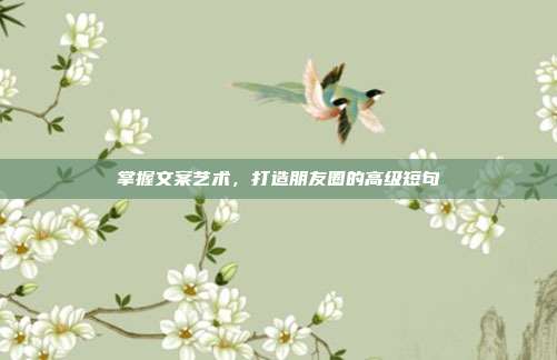 掌握文案艺术,打造朋友圈的高级短句