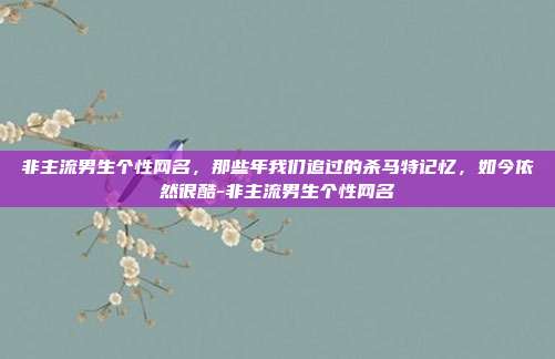 非主流男生个性网名，那些年我们追过的杀马特记忆，如今依然很酷-非主流男生个性网名