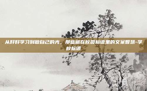 从好好学习到做自己的光，那些藏在校园标语里的文案智慧-学校标语