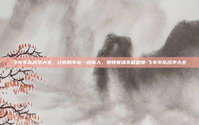 飞车车队名字大全，让你的车队一名惊人，驰骋赛场不留遗憾-飞车车队名字大全