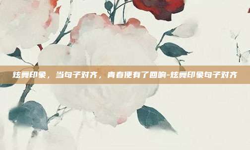 炫舞印象，当句子对齐，青春便有了回响-炫舞印象句子对齐